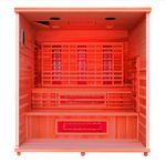  red LED light inside health mate elevated health sauna